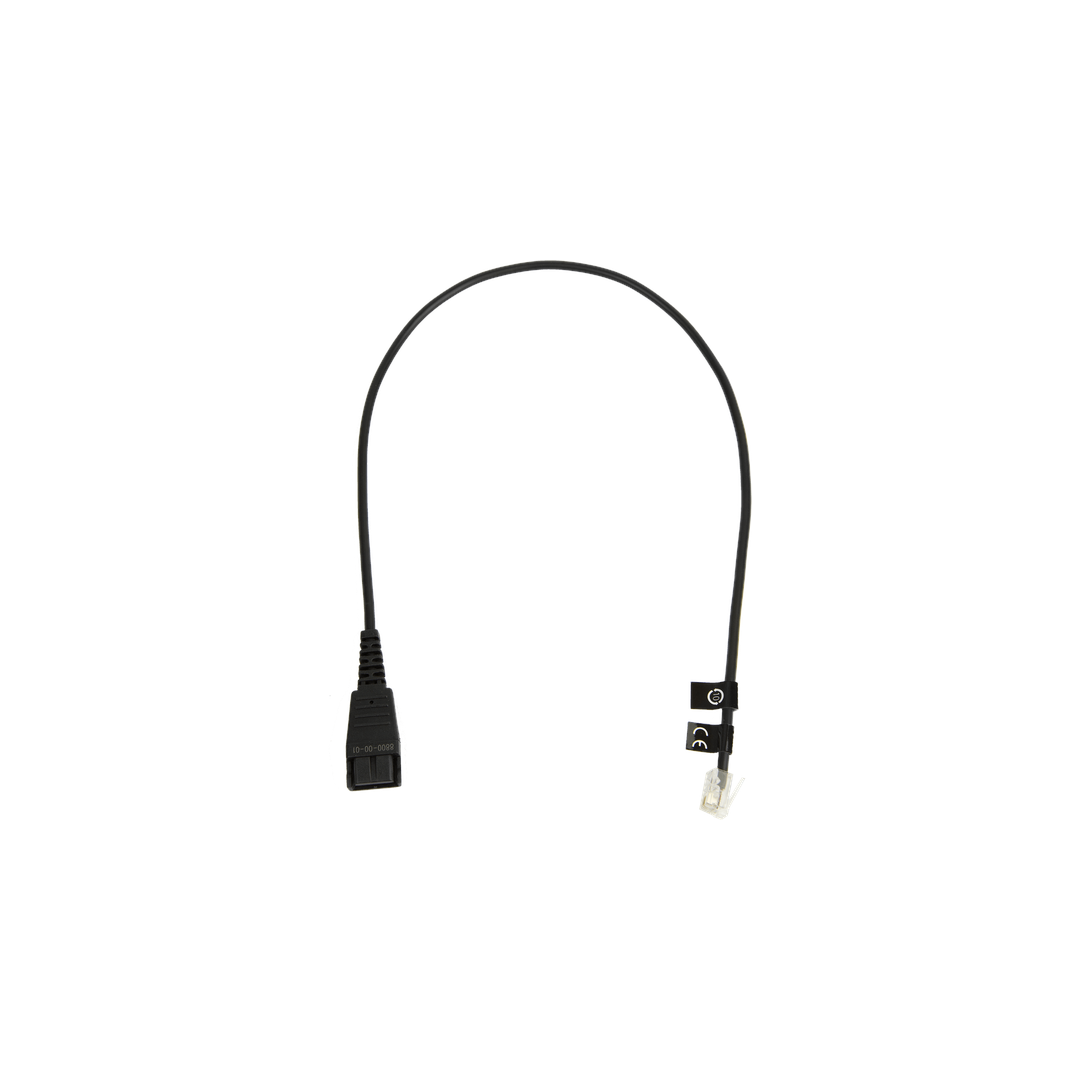 Jabra Quick Disconnect (QD) Straight Bottom Cord, 0.5 Meter